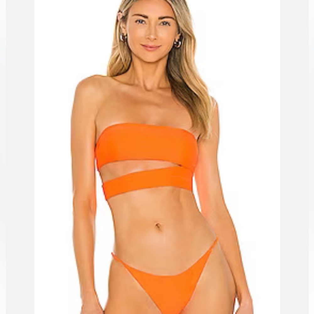 Superdown bikini top orange medium